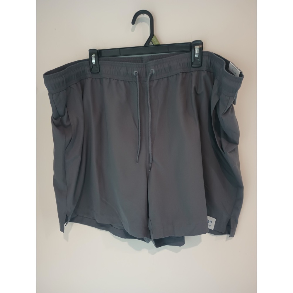George Mens Swim Trunks 3XL 48-50 Gray 6" Inseam Elastic Waist Mesh NWT